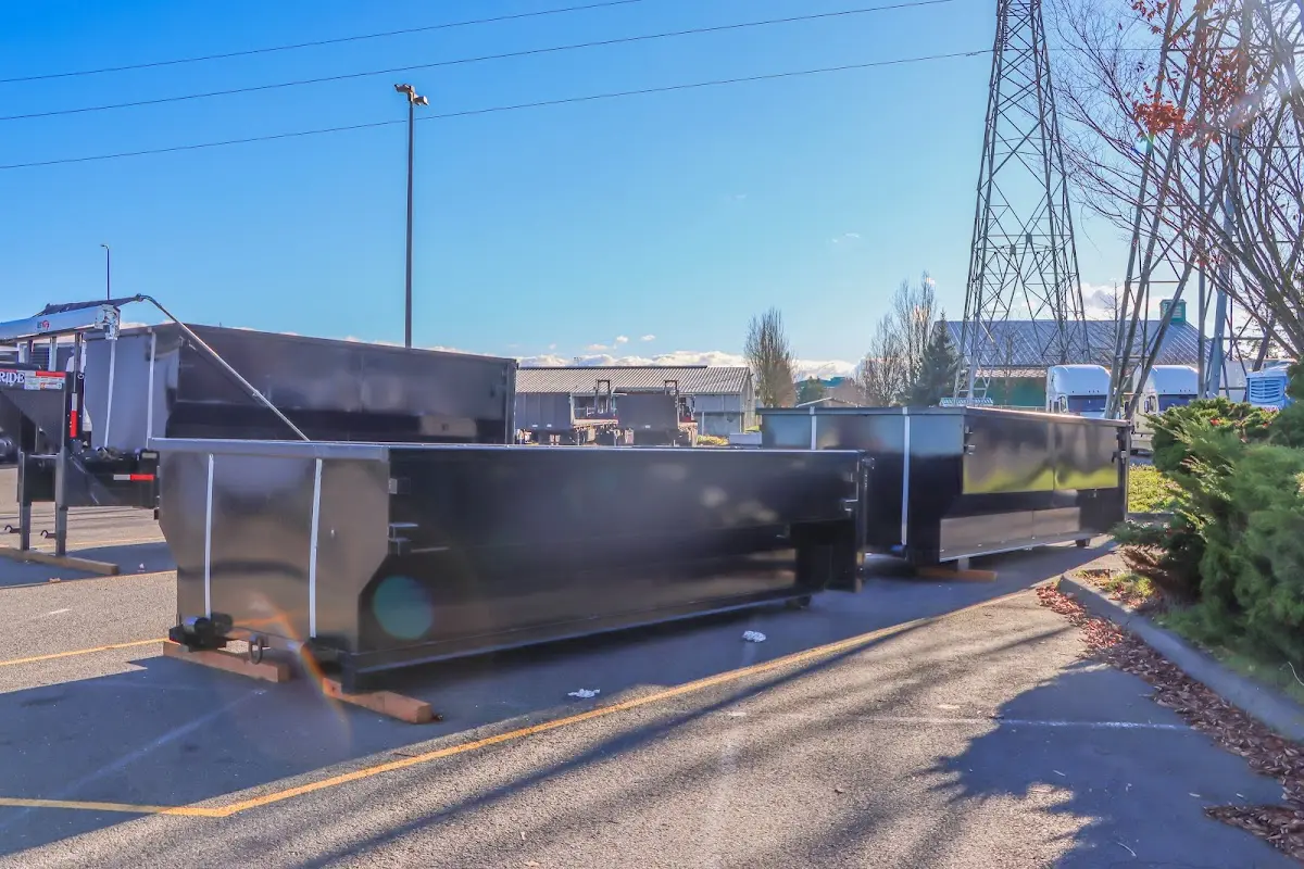 Roll-off dumpster ready for waste disposal at job site for Estate Cleanout Dumpster Rental in Prairie Ridge